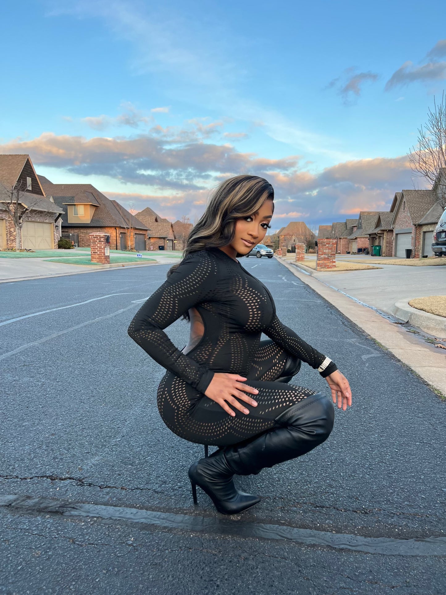 “black widow” jumpsuit