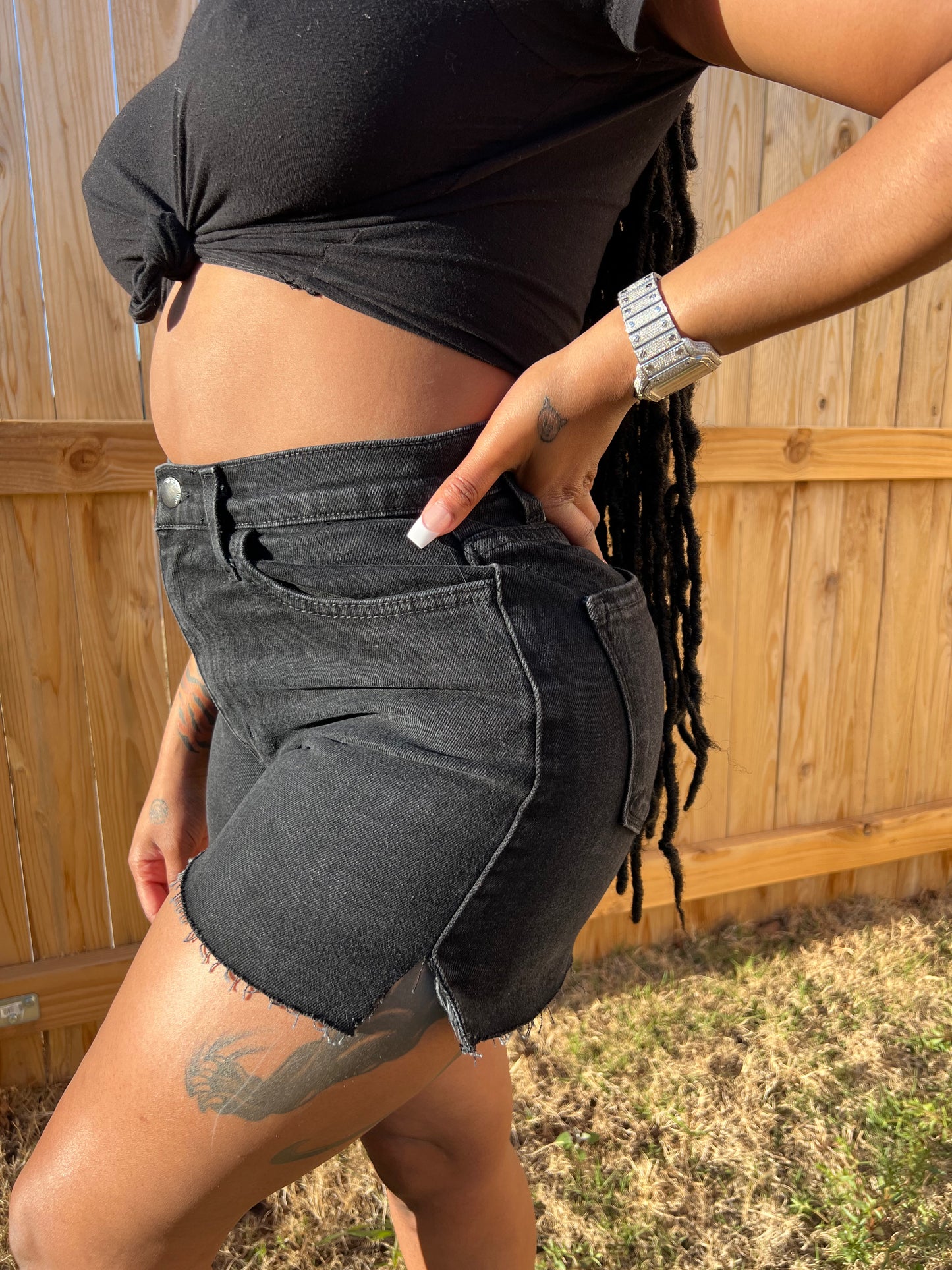 “Janet” denim shorts