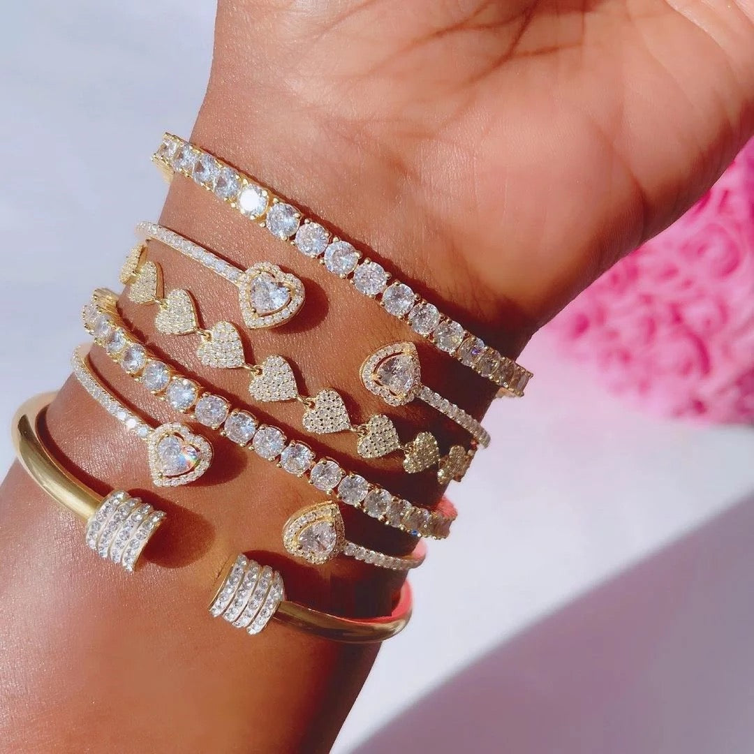 “Heart” tennis bangle