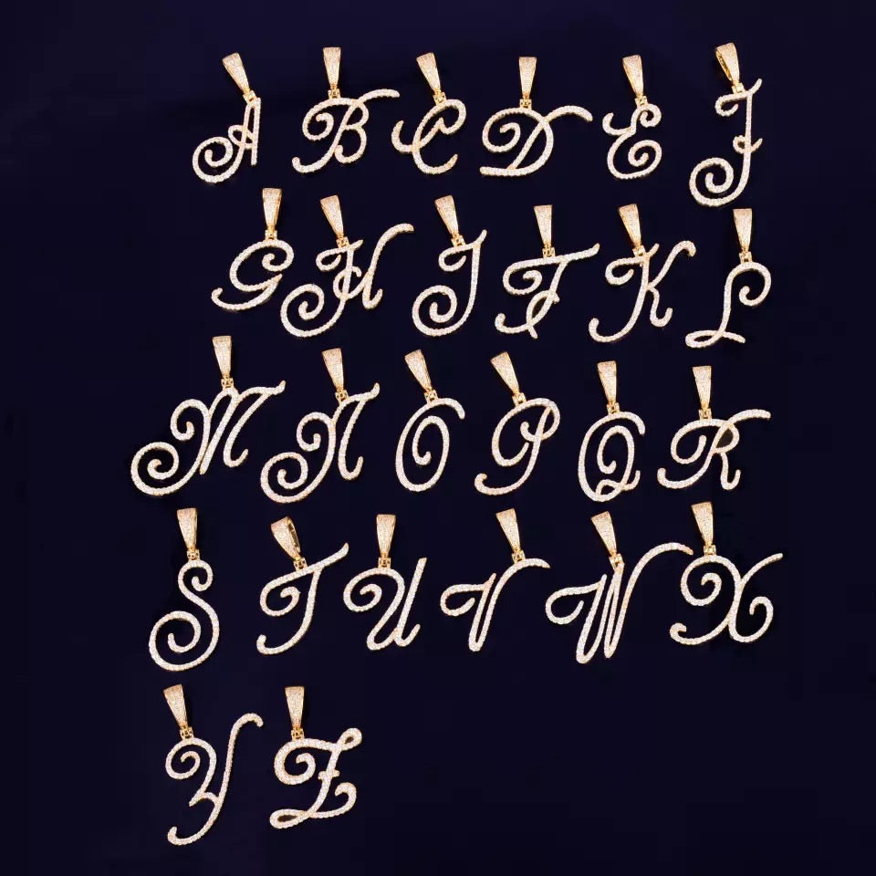 Cursive Initial tennis chain
