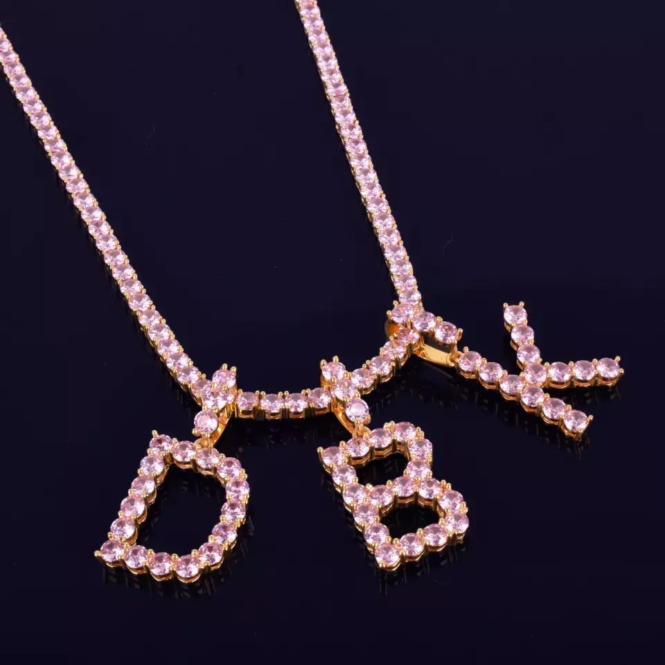 Pink Classic tennis pendant