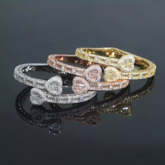 “Heart Baguette” bangle