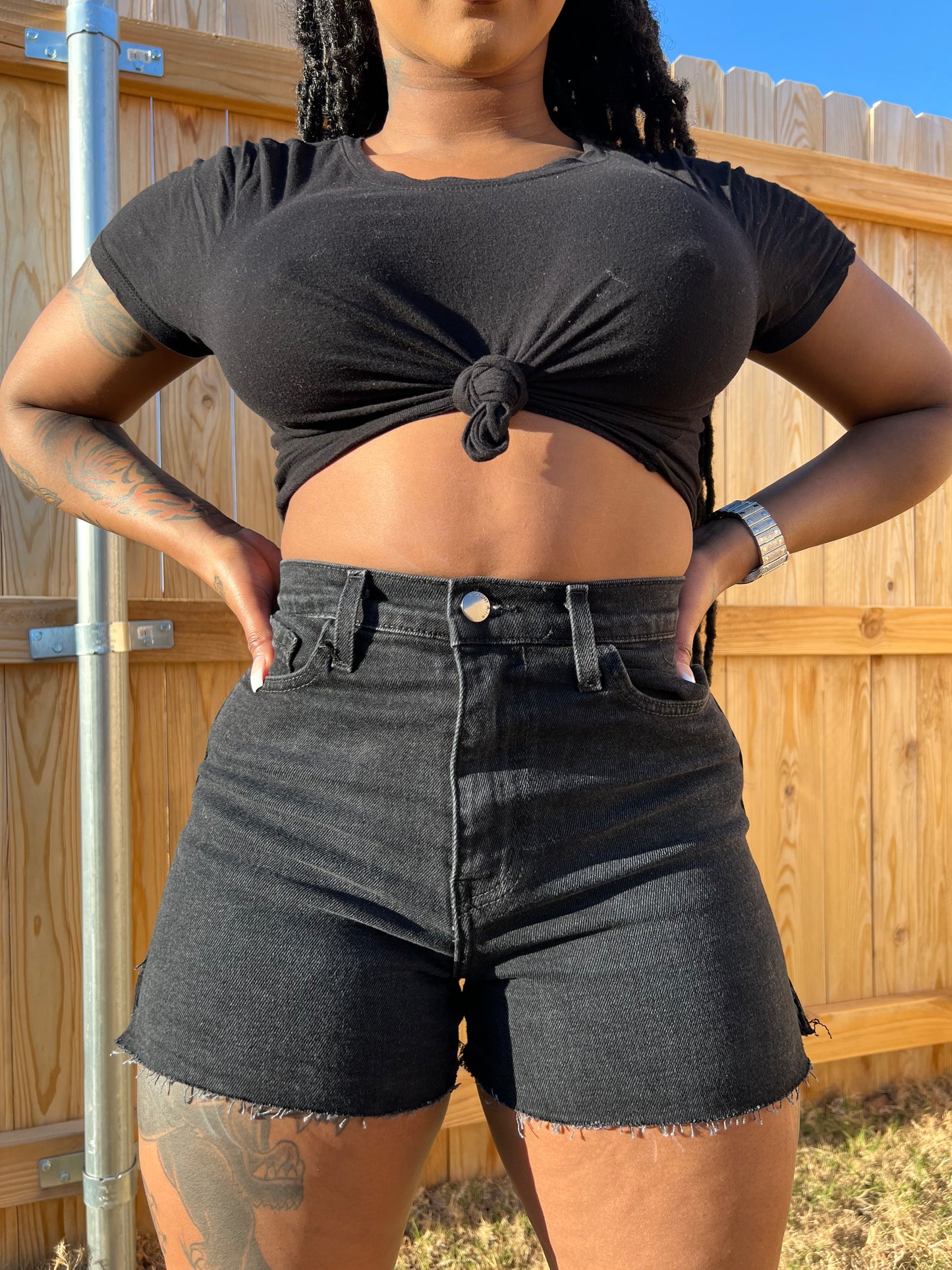 “Janet” denim shorts