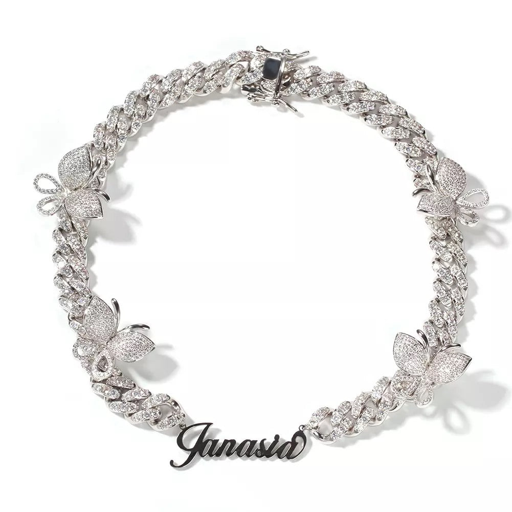 Butterfly nameplate cuban link